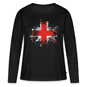Großbritannien Musik - Frauen Premium Bio Langarmshirt - Schwarz - Vorne - Julia (174cm)