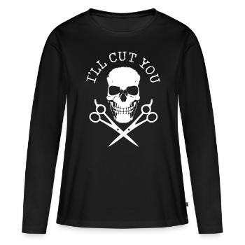 Coiffeur Coiffeur Coiffeur Coiffeur - T-shirt manches longues Premium bio Femme - noir - Devant - Julia (174cm)
