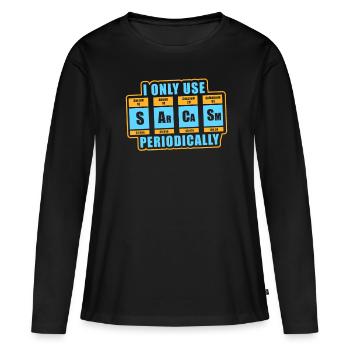 Chemises de chimie pun pour science nerd - T-shirt manches longues Premium bio Femme - noir - Devant - Julia (174cm)