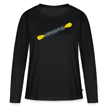 Kayak kayak Tshirt Kayak - T-shirt manches longues Premium bio Femme - noir - Devant - Julia (174cm)