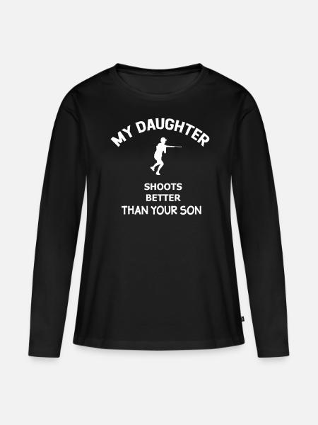 Jagd - Frauen Premium Bio Langarmshirt - Schwarz