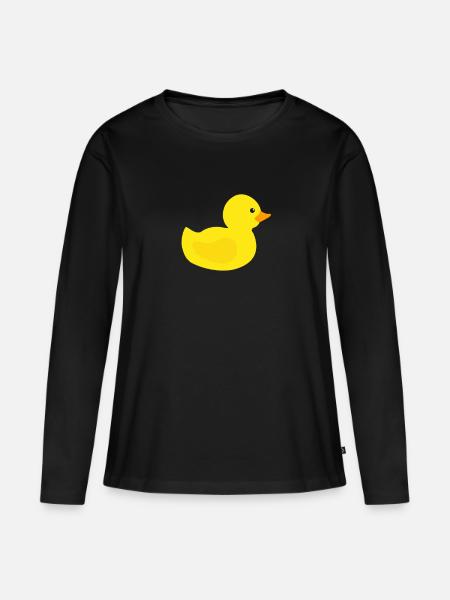 Gummiente - Frauen Premium Bio Langarmshirt - Schwarz