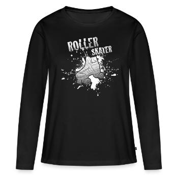 Roller skating Roller skating - Women's Premium Organic Long Sleeve Shirt - black - Front - Julia (174cm)