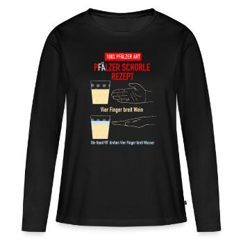 Recette de Palatinat Schorle - T-shirt manches longues Premium bio Femme - noir - Devant - Julia (174cm)