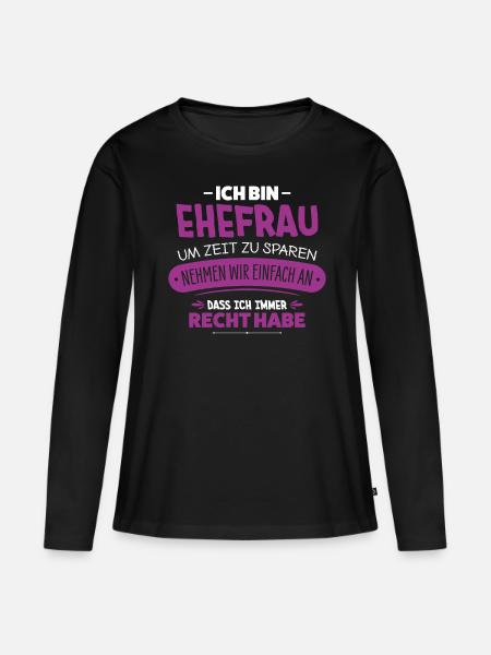 Ehefrau - Frauen Premium Bio Langarmshirt - Schwarz