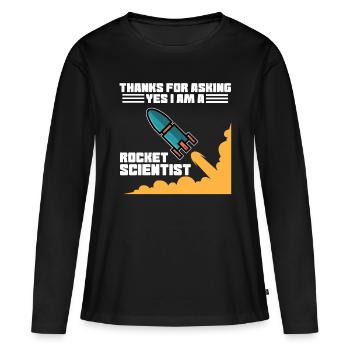 Fusée scientifique fusée scientifique - T-shirt manches longues Premium bio Femme - noir - Devant - Julia (174cm)