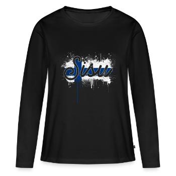 Finlande Pavillon - T-shirt manches longues Premium bio Femme - noir - Devant - Julia (174cm)