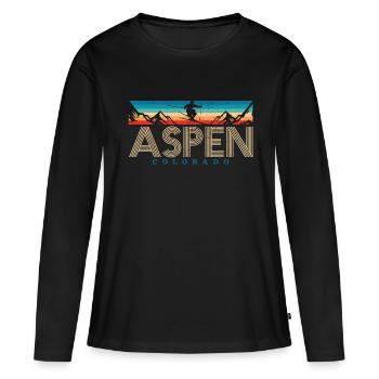 Ski Aspen Colorado - T-shirt manches longues Premium bio Femme - noir - Devant - Julia (174cm)
