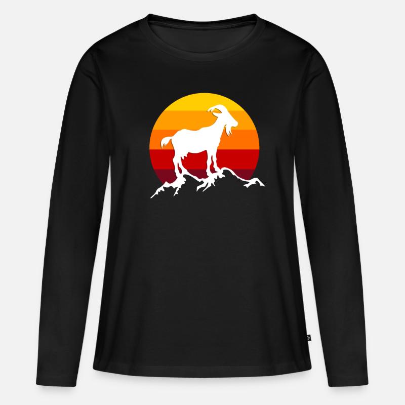 Ziege - Frauen Premium Bio Langarmshirt - Schwarz