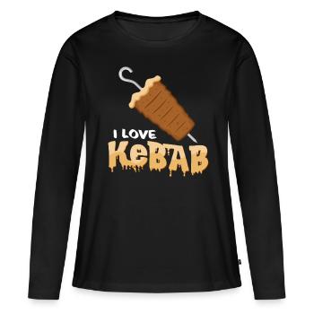 kebab - T-shirt manches longues Premium bio Femme - noir - Devant - Julia (174cm)