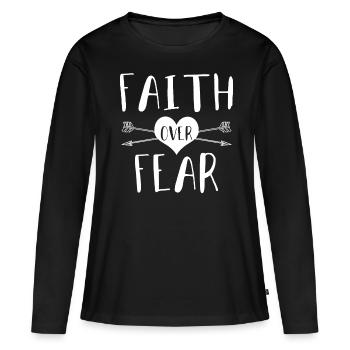 Citation inspirante - T-shirt manches longues Premium bio Femme - noir - Devant - Julia (174cm)