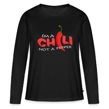chili - T-shirt manches longues Premium bio Femme - noir - Devant - Julia (174cm)