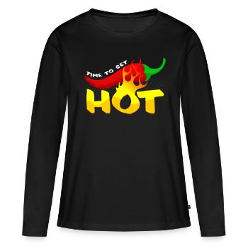 chili - T-shirt manches longues Premium bio Femme - noir - Devant - Julia (174cm)
