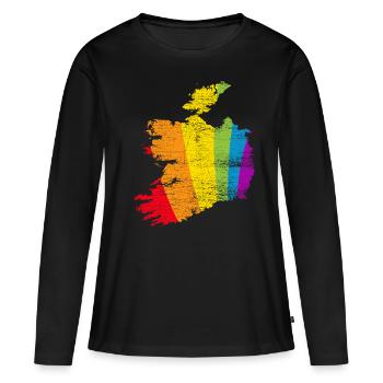 Irland - Frauen Premium Bio Langarmshirt - Schwarz - Vorne - Julia (174cm)