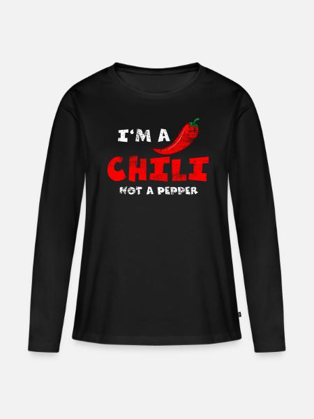 Chili - Frauen Premium Bio Langarmshirt - Schwarz