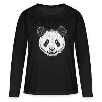 Panda Jungle Bamboo - T-shirt manches longues Premium bio Femme - noir - Devant - Julia (174cm)