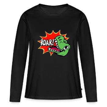 Dinosaur ROAR - Women's Premium Organic Long Sleeve Shirt - black - Front - Julia (174cm)