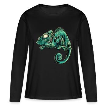 Chameleon Jungle Madagascar Africa Iguana - Women's Premium Organic Long Sleeve Shirt - black - Front - Julia (174cm)