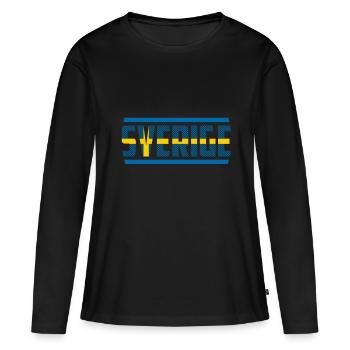 Suède - T-shirt manches longues Premium bio Femme - noir - Devant - Julia (174cm)