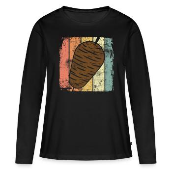 Kebab - T-shirt manches longues Premium bio Femme - noir - Devant - Julia (174cm)