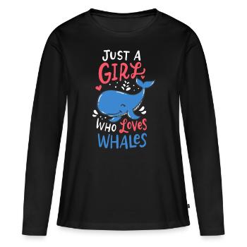 whales - T-shirt manches longues Premium bio Femme - noir - Devant - Julia (174cm)