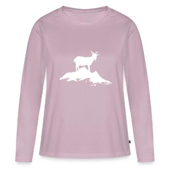 Goat mountain goat - Women's Premium Organic Long Sleeve Shirt - dusky pink - Front - Julia (174cm)