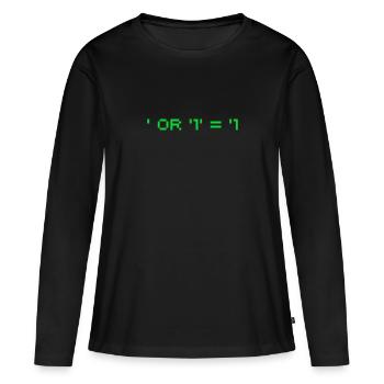 Hackers Pentest SQL Injection - T-shirt manches longues Premium bio Femme - noir - Devant - Julia (174cm)