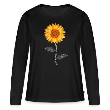 Hippie tournesol tu es mon rayon de soleil - T-shirt manches longues Premium bio Femme - noir - Devant - Julia (174cm)