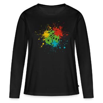 Cubes - T-shirt manches longues Premium bio Femme - noir - Devant - Julia (174cm)