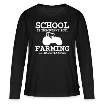 Agriculture - T-shirt manches longues Premium bio Femme - noir - Devant - Julia (174cm)