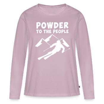 Poudre au peuple Poudreuse au peuple - T-shirt manches longues Premium bio Femme - rose poudré - Devant - Julia (174cm)