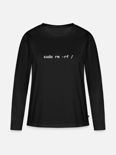 Programmierer Sudo Linux - Frauen Premium Bio Langarmshirt - Schwarz