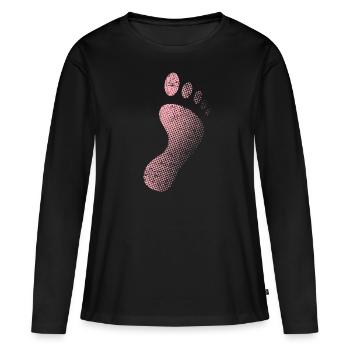 Fußabdruck - Frauen Premium Bio Langarmshirt - Schwarz - Vorne - Julia (174cm)