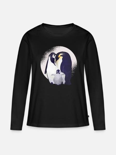 Pinguin - Frauen Premium Bio Langarmshirt - Schwarz