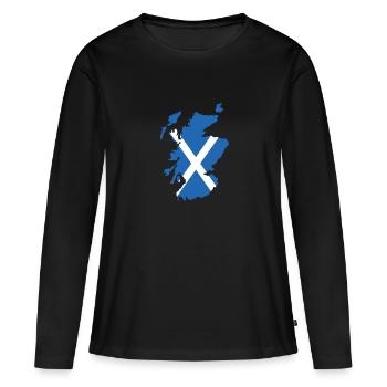 Écosse - T-shirt manches longues Premium bio Femme - noir - Devant - Julia (174cm)