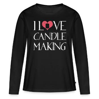 candles - Women's Premium Organic Long Sleeve Shirt - black - Front - Julia (174cm)