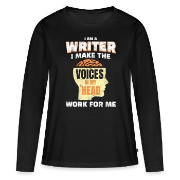 Writer Author Blogger - Women's Premium Organic Long Sleeve Shirt - black - Front - Julia (174cm)