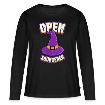 Programmeurs open source Hacker - T-shirt manches longues Premium bio Femme - noir - Devant - Julia (174cm)
