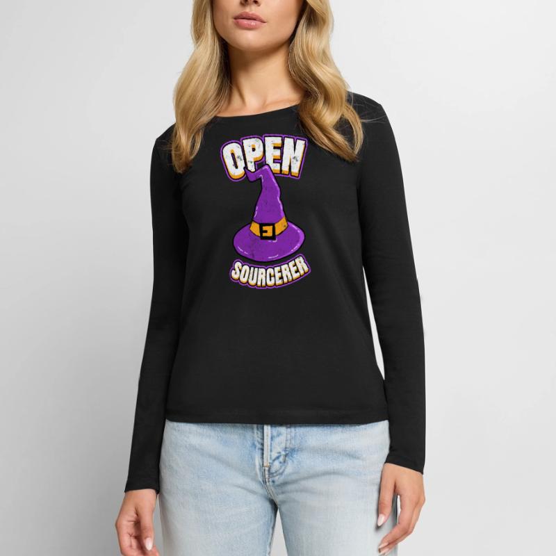 Open Sourcerer Programmierer Hacker Frauen Premium Bio Langarmshirt