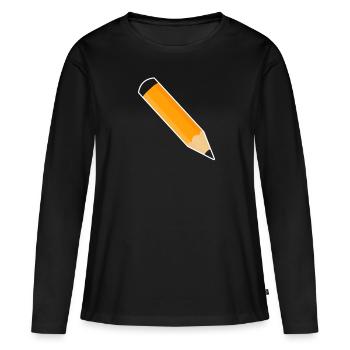 Stift - Frauen Premium Bio Langarmshirt - Schwarz - Vorne - Julia (174cm)