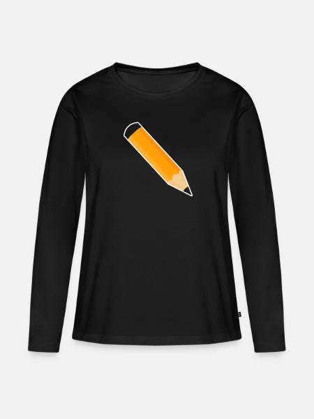 Stift - Frauen Premium Bio Langarmshirt - Schwarz