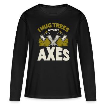 Lumberjack - Women's Premium Organic Long Sleeve Shirt - black - Front - Julia (174cm)