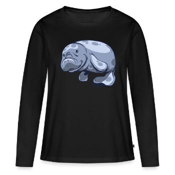 Seekuh Seekühe - Frauen Premium Bio Langarmshirt - Schwarz - Vorne - Julia (174cm)