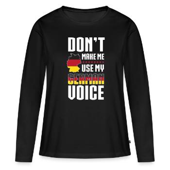 Voix allemande Allemagne - T-shirt manches longues Premium bio Femme - noir - Devant - Julia (174cm)