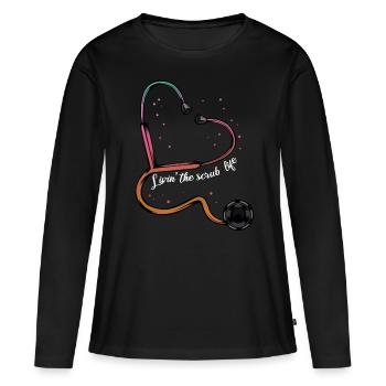 Stéthoscope cool stéthoscope cadeau cadeau - T-shirt manches longues Premium bio Femme - noir - Devant - Julia (174cm)