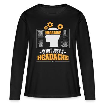 Souffrant de migraine - T-shirt manches longues Premium bio Femme - noir - Devant - Julia (174cm)