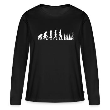 T-shirt de jeu de plateau Backgammon Player Evolution - T-shirt manches longues Premium bio Femme - noir - Devant - Julia (174cm)