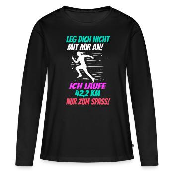 Marathon runner marathon runner running - Women's Premium Organic Long Sleeve Shirt - black - Front - Julia (174cm)