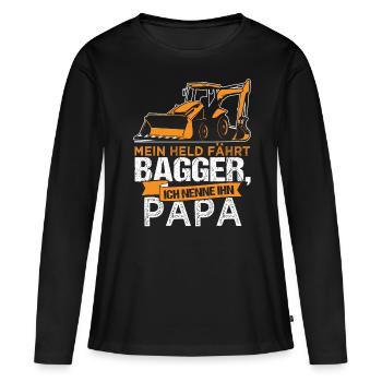 Excavatrice maître d’ouvrage Papa Père Cadeau - T-shirt manches longues Premium bio Femme - noir - Devant - Julia (174cm)