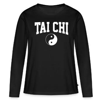 Tai chi - T-shirt manches longues Premium bio Femme - noir - Devant - Julia (174cm)
